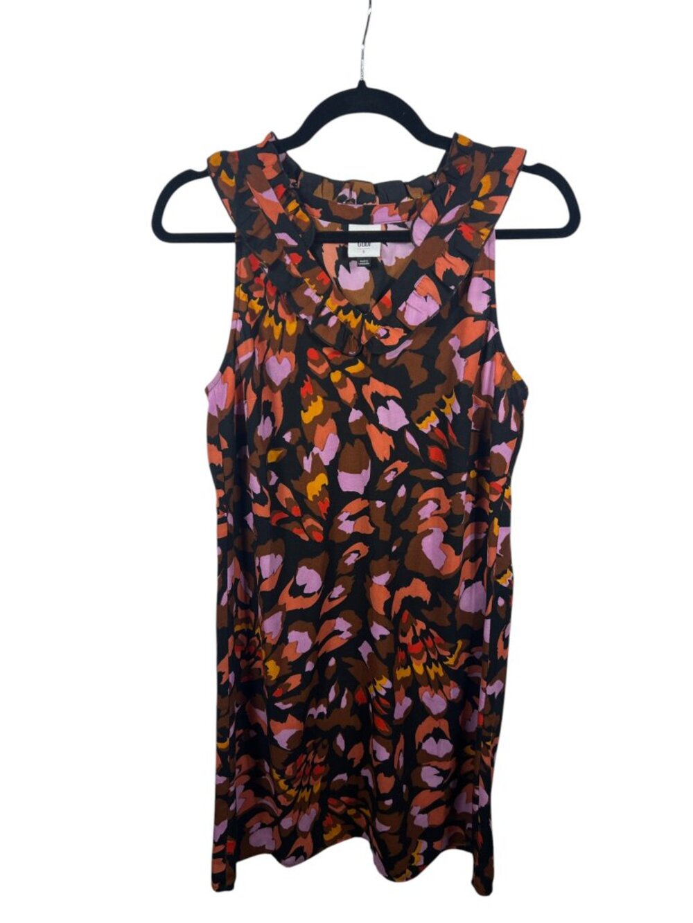 Cabi Dress Womens Small Monarch Mini Lightweight Sleeveless Ruffle V Neck